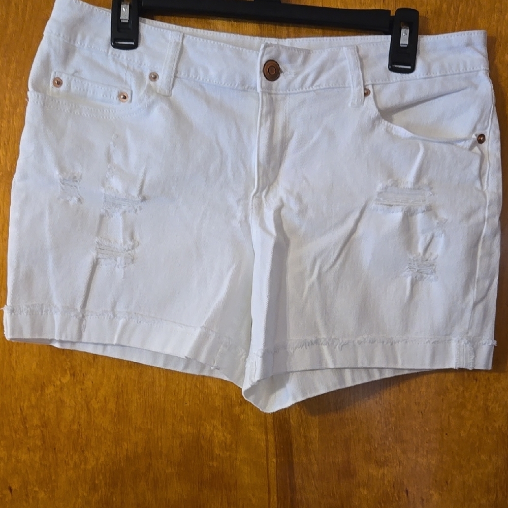 White Distressed Women's Shorts